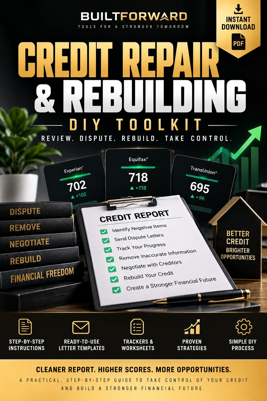 Credit Repair & Rebuilding DIY Toolkit — preview of the printable forms
