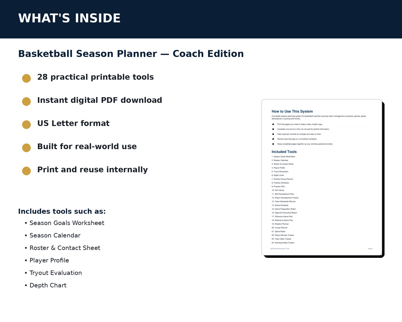 Basketball Season Planner — Coach Edition — preview page 1