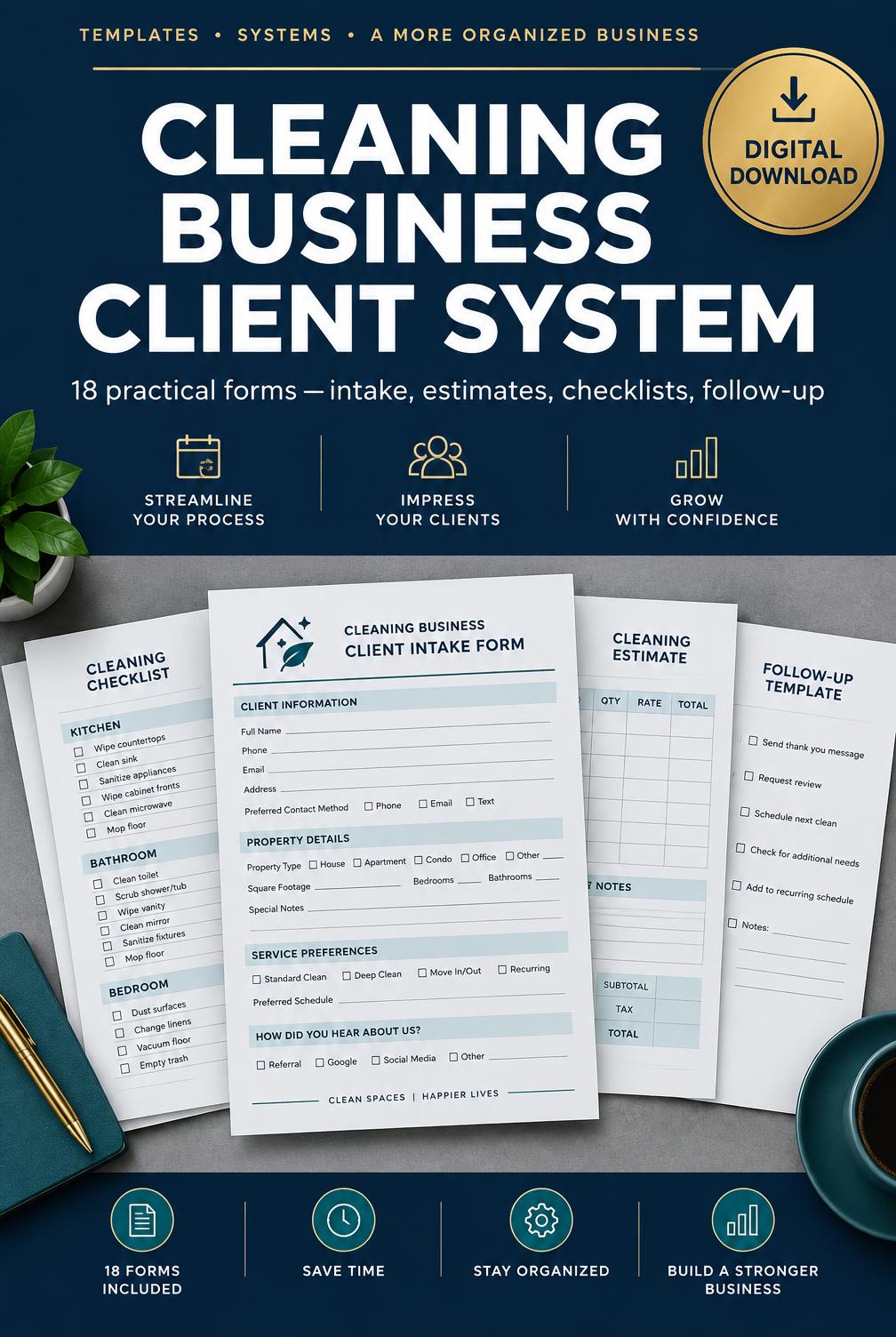Cleaning Business Client System preview