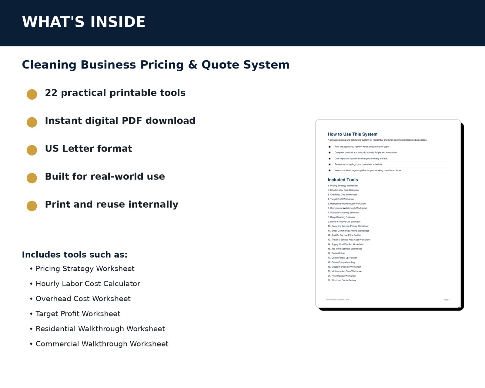 Cleaning Business Pricing & Quote System — preview page 1