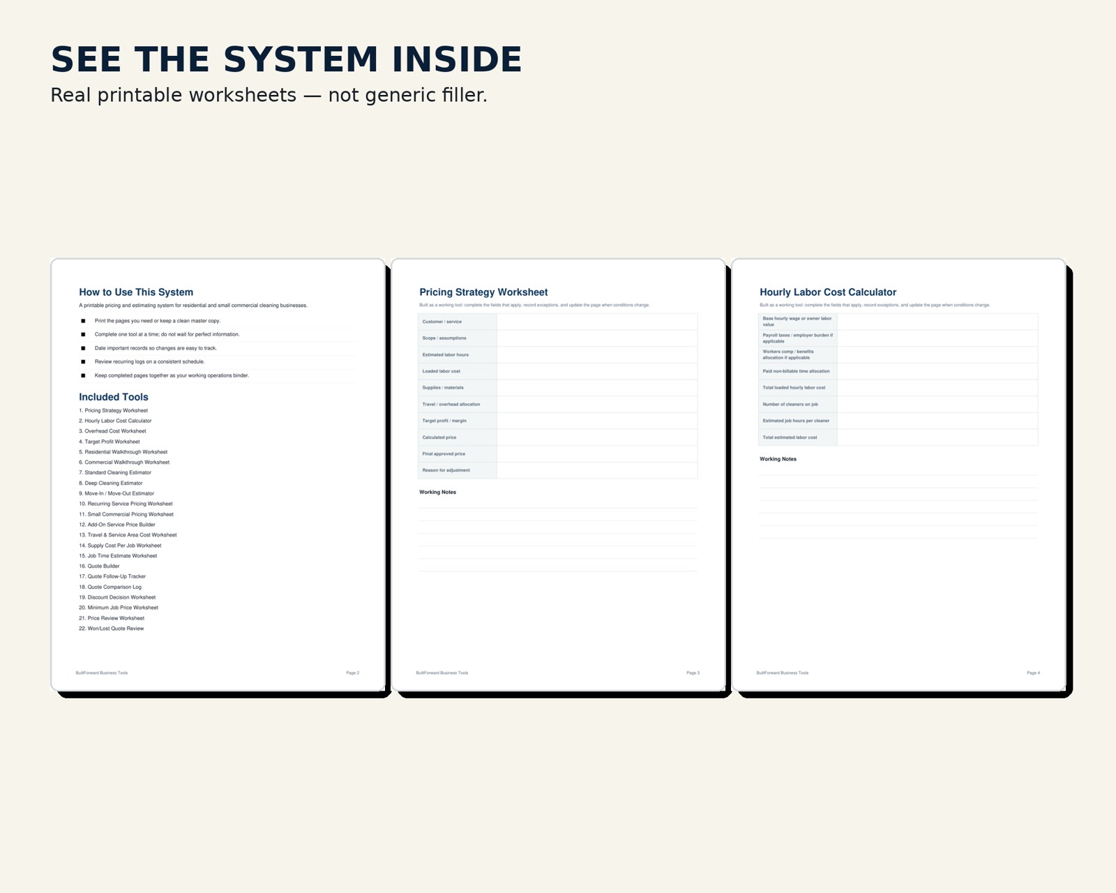 Cleaning Business Pricing & Quote System — preview page 2