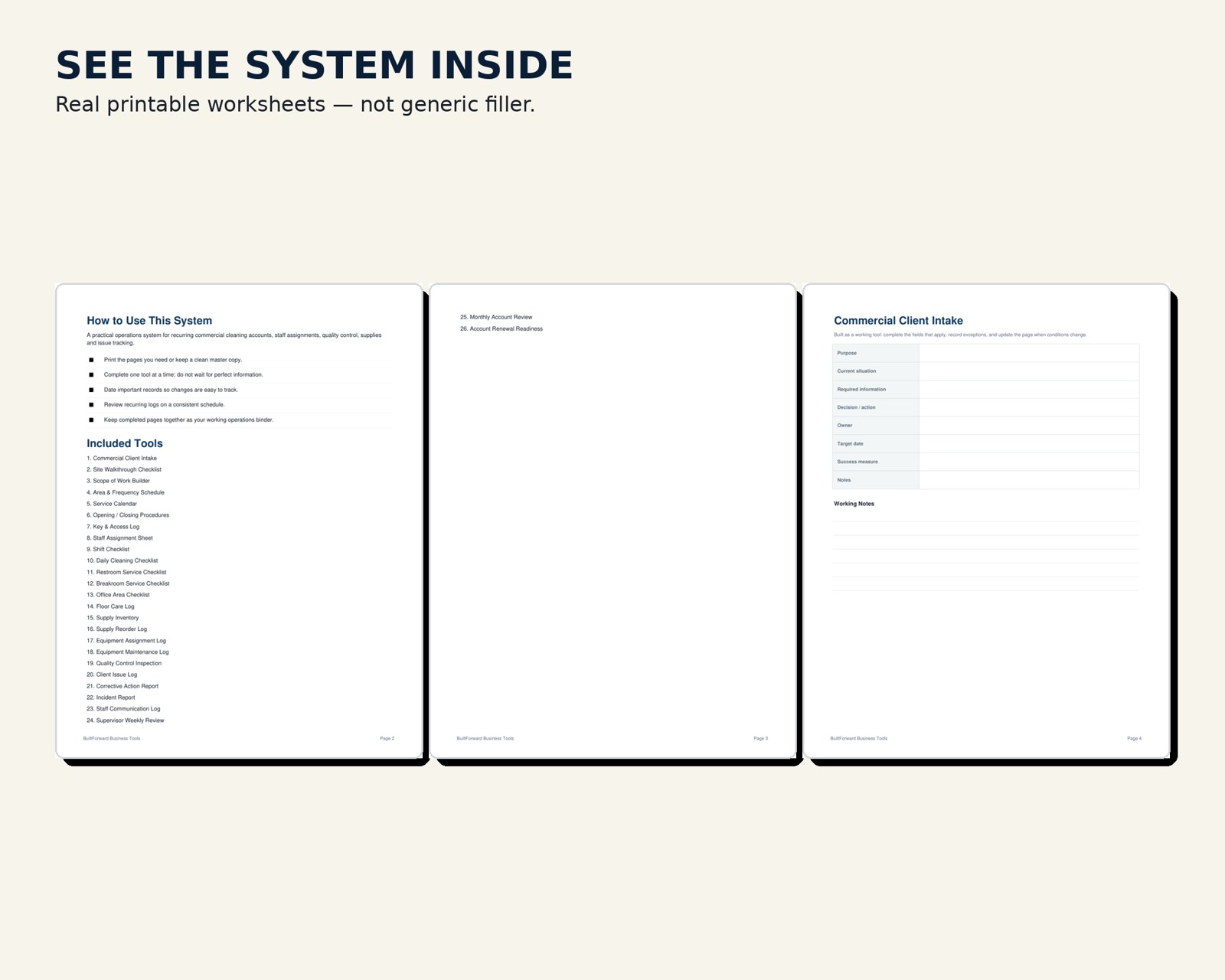 Commercial Cleaning Operations Pack — preview page 2