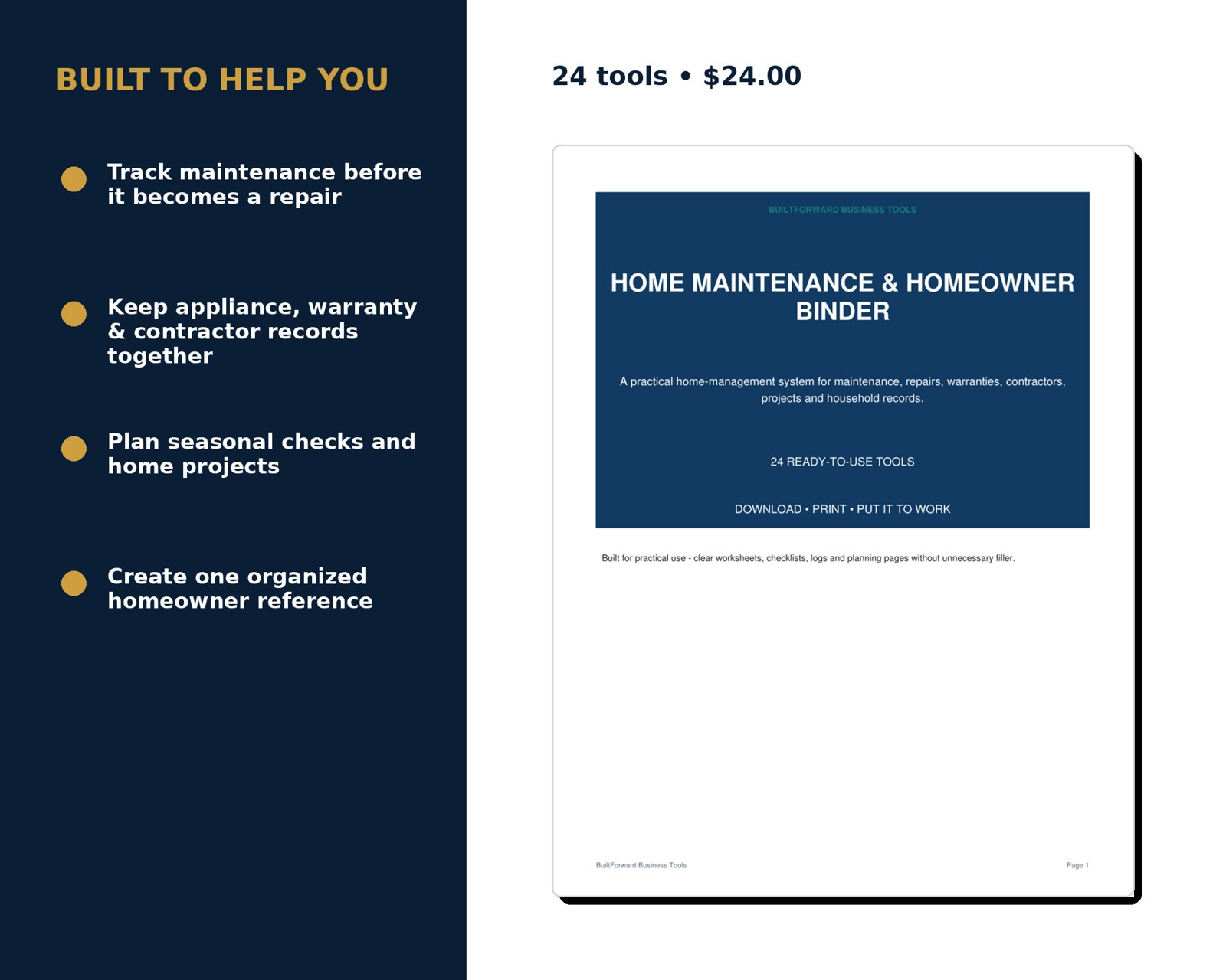 Home Maintenance & Homeowner Binder — preview page 3