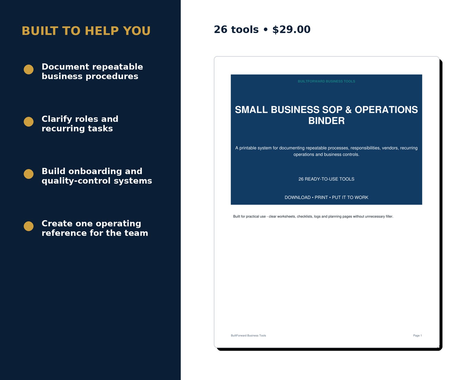 Small Business SOP & Operations Binder — preview page 3